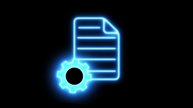 Document Management system animation with black background.