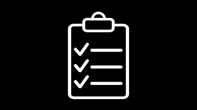 check list line icon 4k motion design for web design.check list animated outline icon. check list line