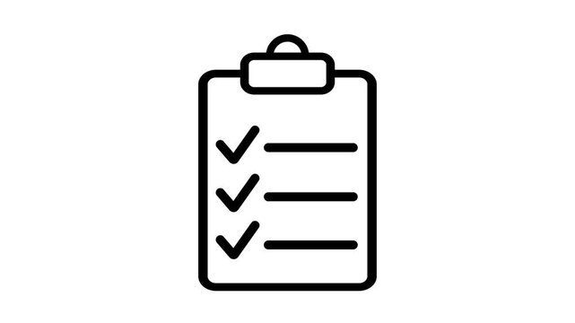 check list line icon 4k motion design for web design.check list animated outline icon. check list line