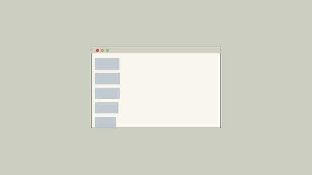 Minimalist ui browser window loading animation for web and digital interface projects 4k