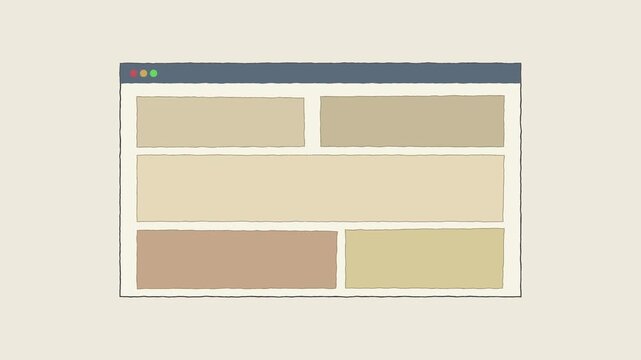 Minimalist website layout interface animation with dynamic blocks and smooth ui transitions 4k