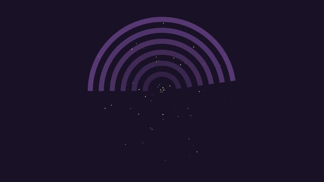 Rotating radar scan animation with glowing data particles on dark 4k background