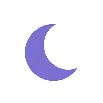 Purple crescent moon shape icon isolated on transparent background