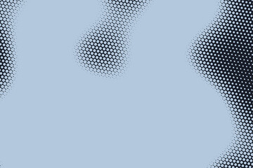 Abstract camouflage pattern with dark blue halftone dots on a light gray background, style © MD. ABDUL BATEN