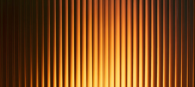 An abstract fluted glass pattern with a warm amber hue, a vertical ribbed glass design offering a soft orange glow, a textured glass backdrop for high-end branding, an elegant architectural glass fini