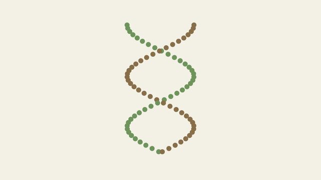Animated dna double helix structure rotating in minimalist style for science and genetics research animation 4k