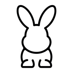 Rabbit Silhouette Icon A Simple Black Outline Of A Hare Facing Away On A White Background bunny leporidae animal fauna © Akunji Turza