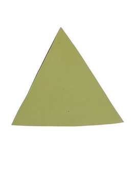 Green triangle shape cutout on transparent background