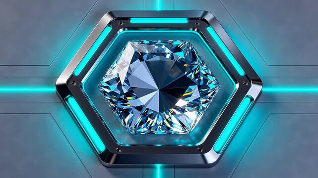 Diamond in futuristic frame