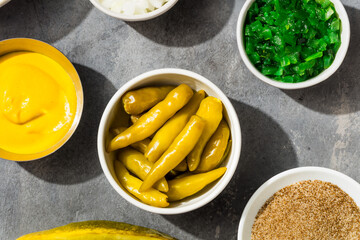 Naklejka premium Homemade Chicago Style Spicy Sport Peppers