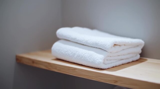 Stacked white towels.
