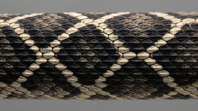 Macro view of diamondback rattlesnake scales and skin pattern
