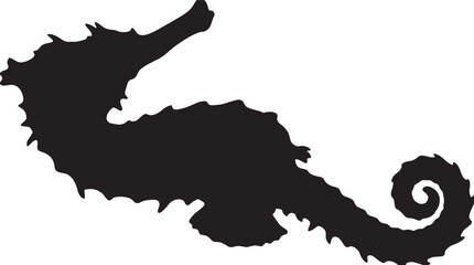 Seahorse silhouette, black sea horse, ocean animal icon, vector illustration © Mir