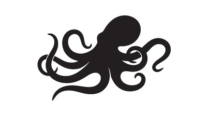 Black octopus, octopus icon, sea creature, vector illustration, squid symbol © Mir
