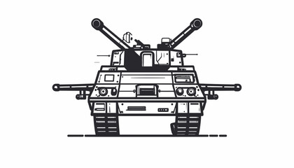 Military Tank with Two Guns. © Putra