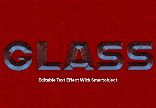 Abstract Glass Distortion Text Effect Template