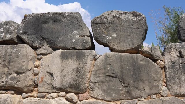 Cyclopean masonry of Tiryns ancient greek ruins