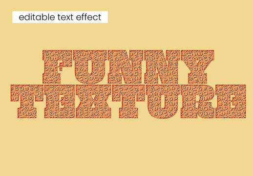 Embossed Funny Texture Editable Text Effect with Retro Organic Pattern