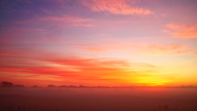 New Zealand Sunrise Sky of Warm Colors