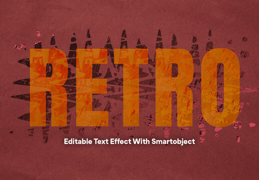Retro Grunge Distressed Text Effect Template