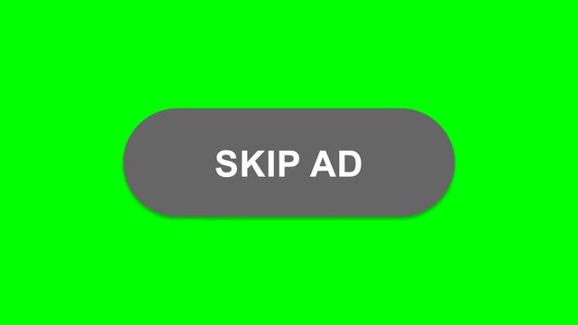 Skip Ad Countdown Button Green Screen UI Animation Asset