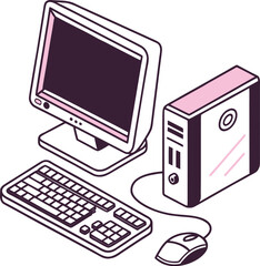 Fototapeta premium computer monitor with mouse and keyboard