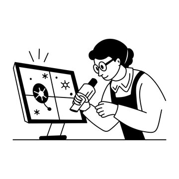 A hand drawn illustration of ballistics expert