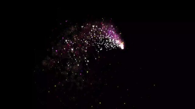 2D glitter stars line animation, magic glitter sparkle trail, glowing doodle stars, glitter stars trail transition, glowing doodle stars and confetti burst, magic pixie dust path on black background.