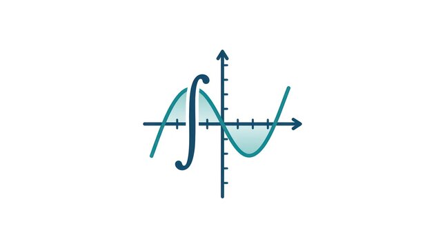 Visual representation of integral calculus with a function curve and shaded area on a cartesian