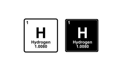 Obraz premium The image displays two contrasting representations of the periodic table element Hydrogen, showing its atomic number, symbol, name, and atomic mass in both light and dark themes.