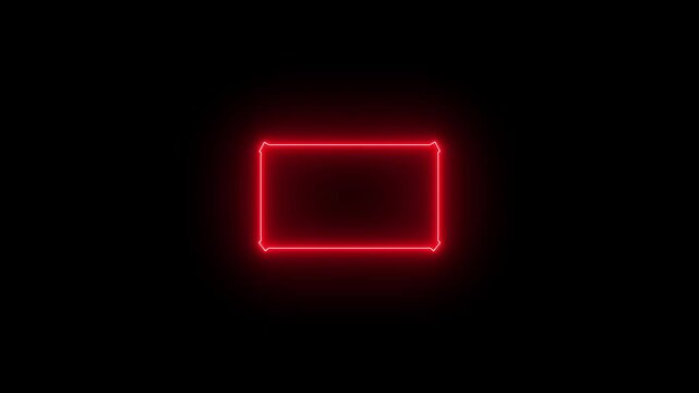 Neon effect rectangle frame Loop background.Animation of glowing neon rectangles abstract background.wk animation motion micrograph video.