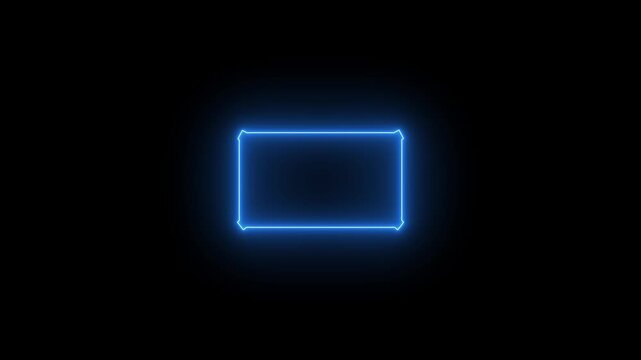 Neon effect rectangle frame Loop background.Animation of glowing neon rectangles abstract background.wk animation motion micrograph video.