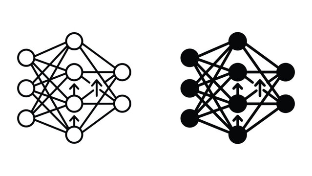 Artificial neural network structure diagram with forward propagation arrows