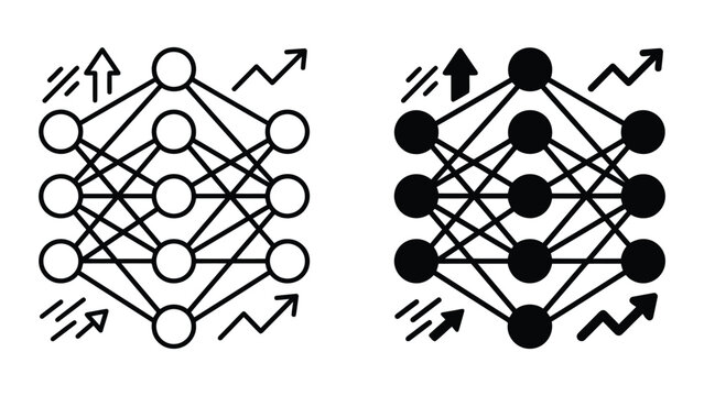 Artificial neural network performance growth and trend arrows with artificial