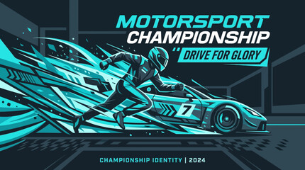 Obraz premium Dynamic Motorsport Championship Drive For Glory With A Fast Race Car