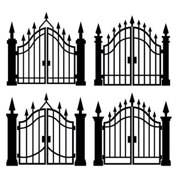 Black iron gates, Halloween graveyard entrance