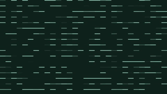 Digital data stream animation 4k background, with moving horizontal, lines and glitch, effect technology