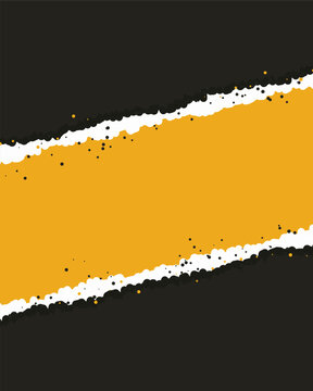 yellow black abstract background vector modern graphic design banner layout with edgy torn paper and paint splatter effect high contrast texture
