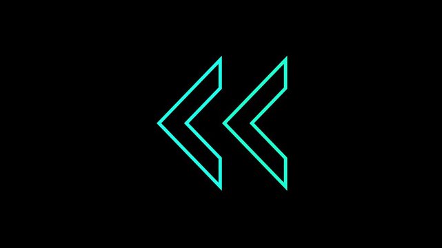 Cyan rewind double arrows symbol an eye catching