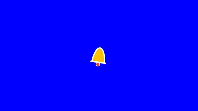 Yellow notification bell icon shakes with vibrant motion in this smooth digital animation clip for modern web interface alert systems