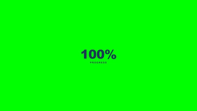 Digital percentage counter animation showing steady progress on a vibrant green screen background for modern professional video editing motion projects