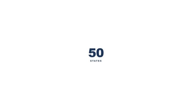Digital motion sequence counting changing numbers in a minimalist graphic animation displaying statistics for a modern corporate video presentation project