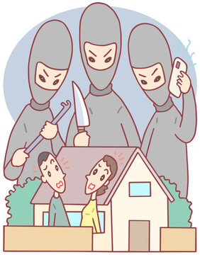 社会問題のイラスト - トクリュウ・闇バイト・犯罪グループ