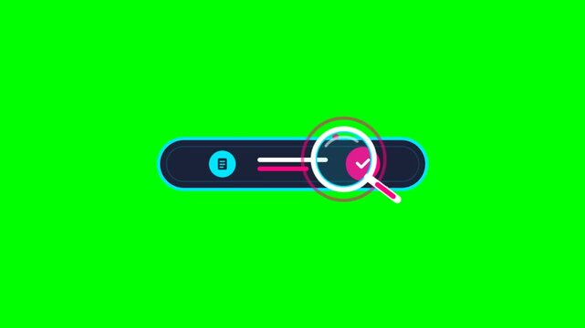 Close-up of a Magnifying Glass with Search Icon on Bright Green Background.