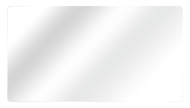 Clear rectangle sheet rounded corners gloss isolate transparent backgrounds illustration png