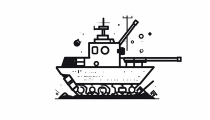 Military Tank with Gun Turret. © muh