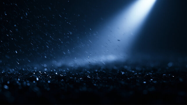 Abstract High-Speed Photography of Rain with Intense Dynamic Light Flare and Stylized Artistic Noise