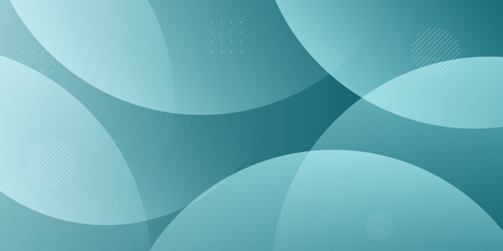 Abstract teal gradient background with overlapping circular geometric shapes and subtle halftone patterns