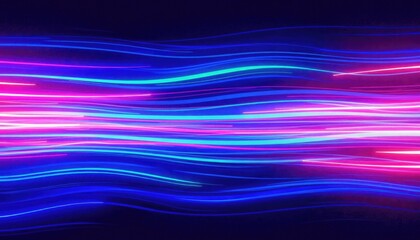 Abstract Neon Glowing Light Trails in Blue and Pink.