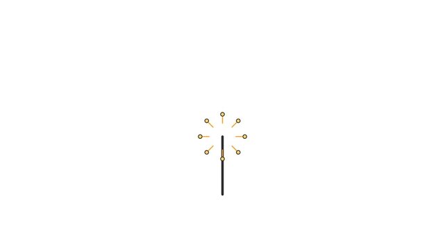 Minimalist dandelion seed head animation featuring golden lines and circles moving softly in this elegant high definition digital motion video